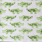Crocodile wash bag block print cotton with waterproof lining