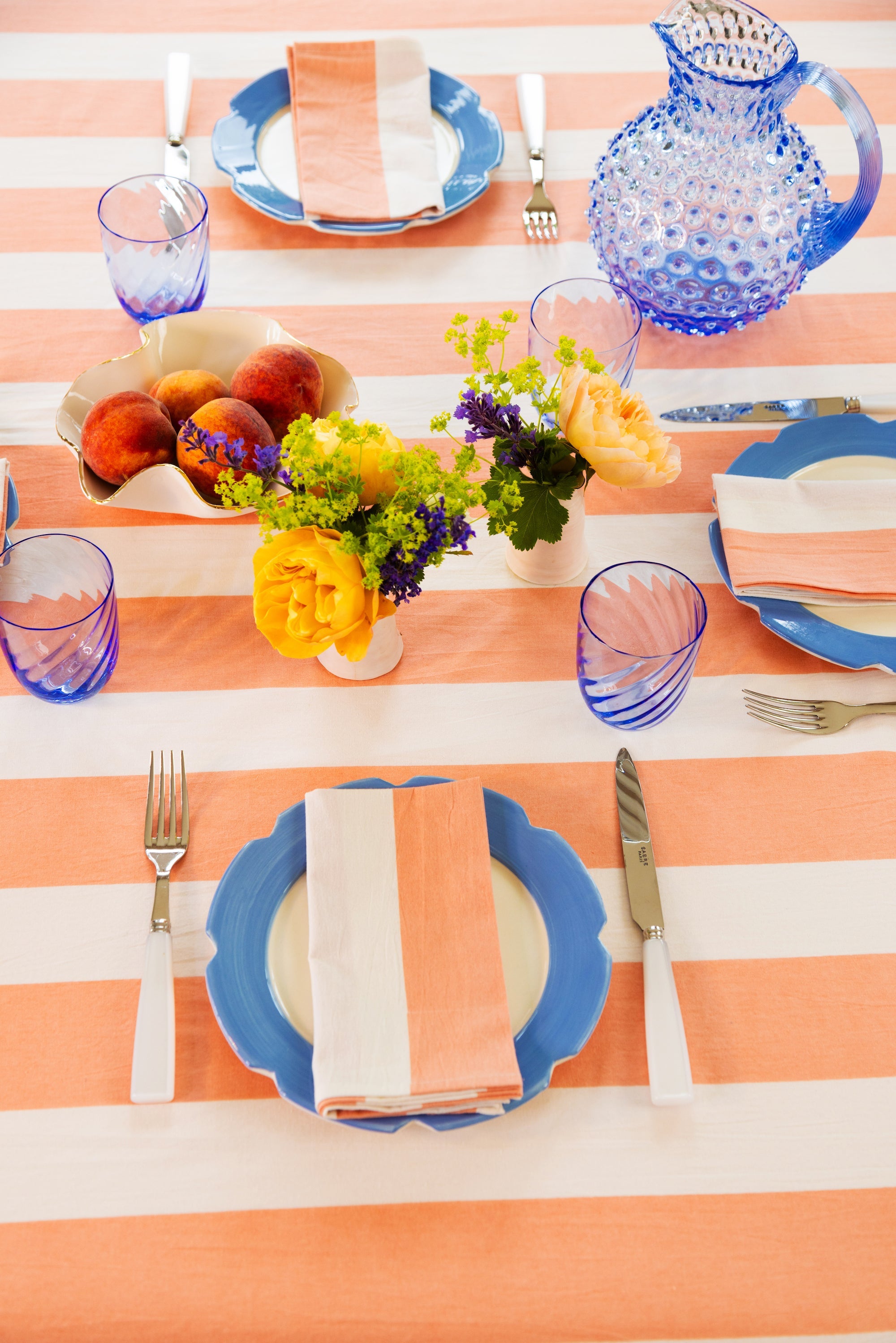 Striped Table Cloth | Peach