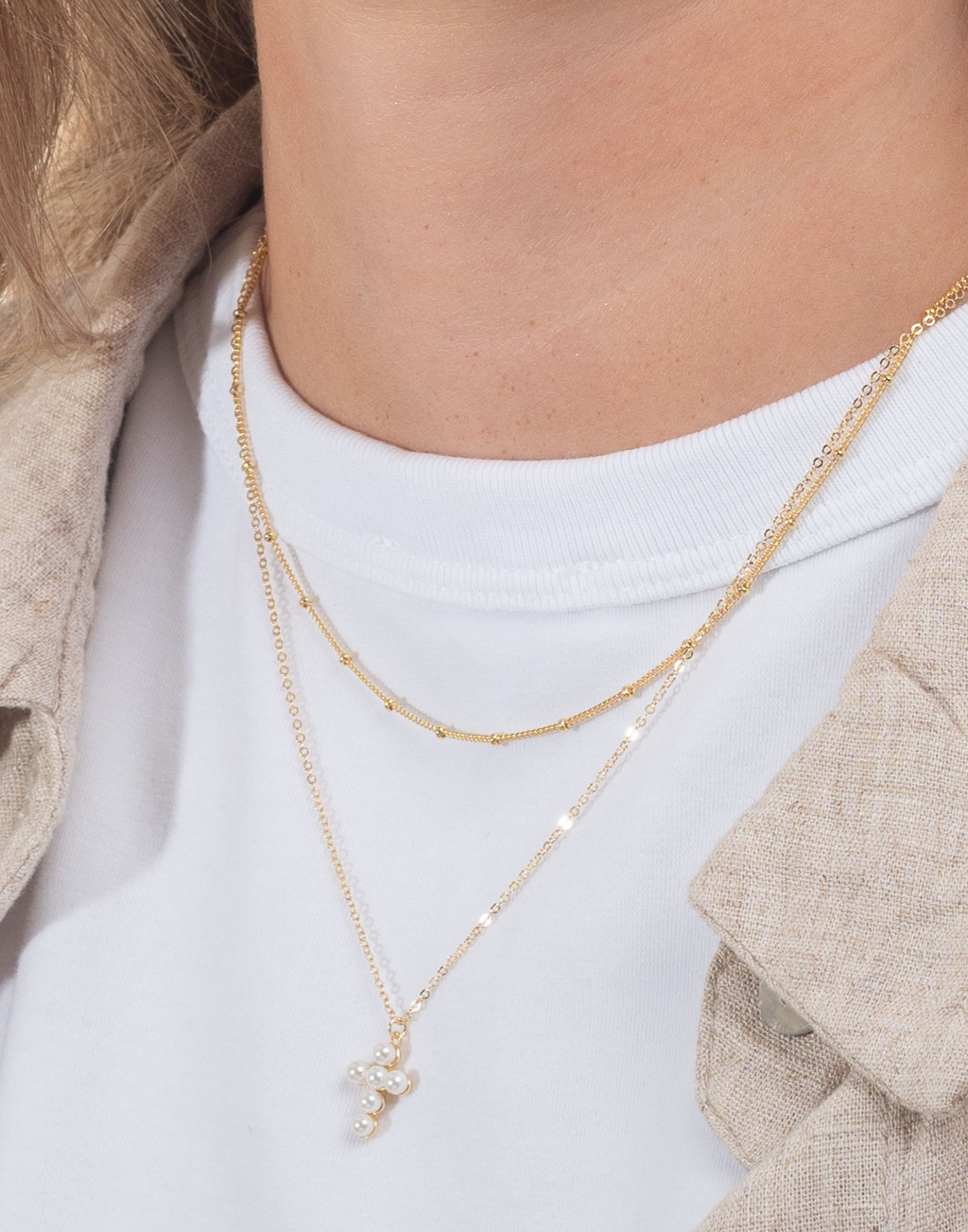 Pearl Cross Necklace
