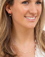 Pearl and Navy Stud Earrings