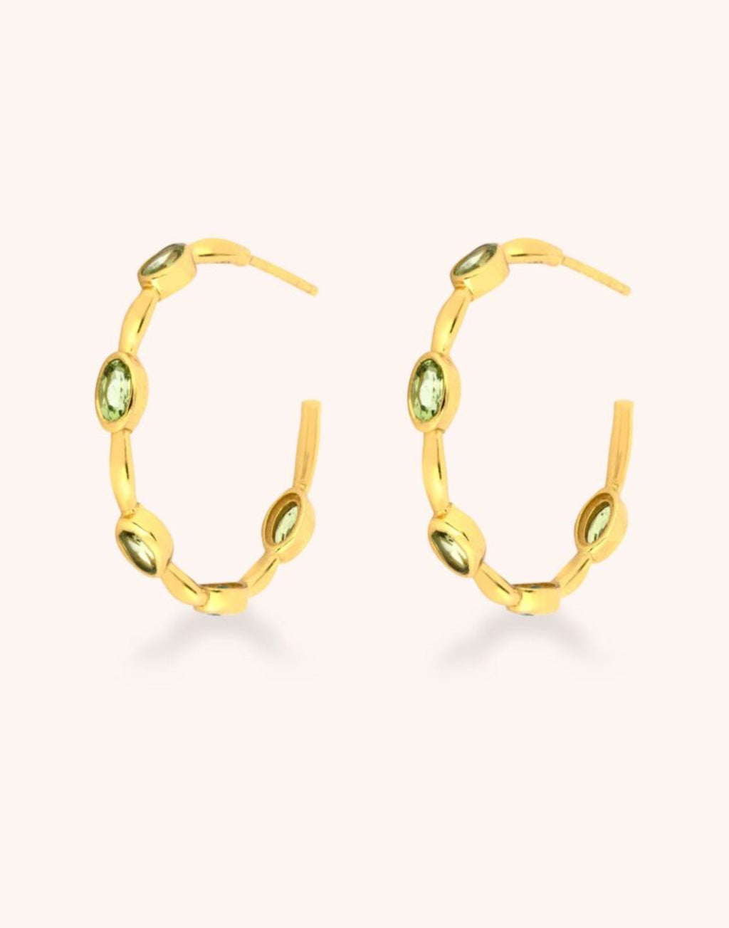 Peridot Gold Hoop Earrings
