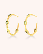 Peridot Gold Hoop Earrings