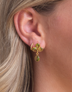 Petal Peridot Quartz Drop Earrings
