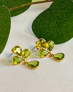 Petal Peridot Quartz Drop Earrings