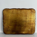 Large Vintage Florentine Gilt Wood Tray with Hand-Painted Pink & Gold Detailing