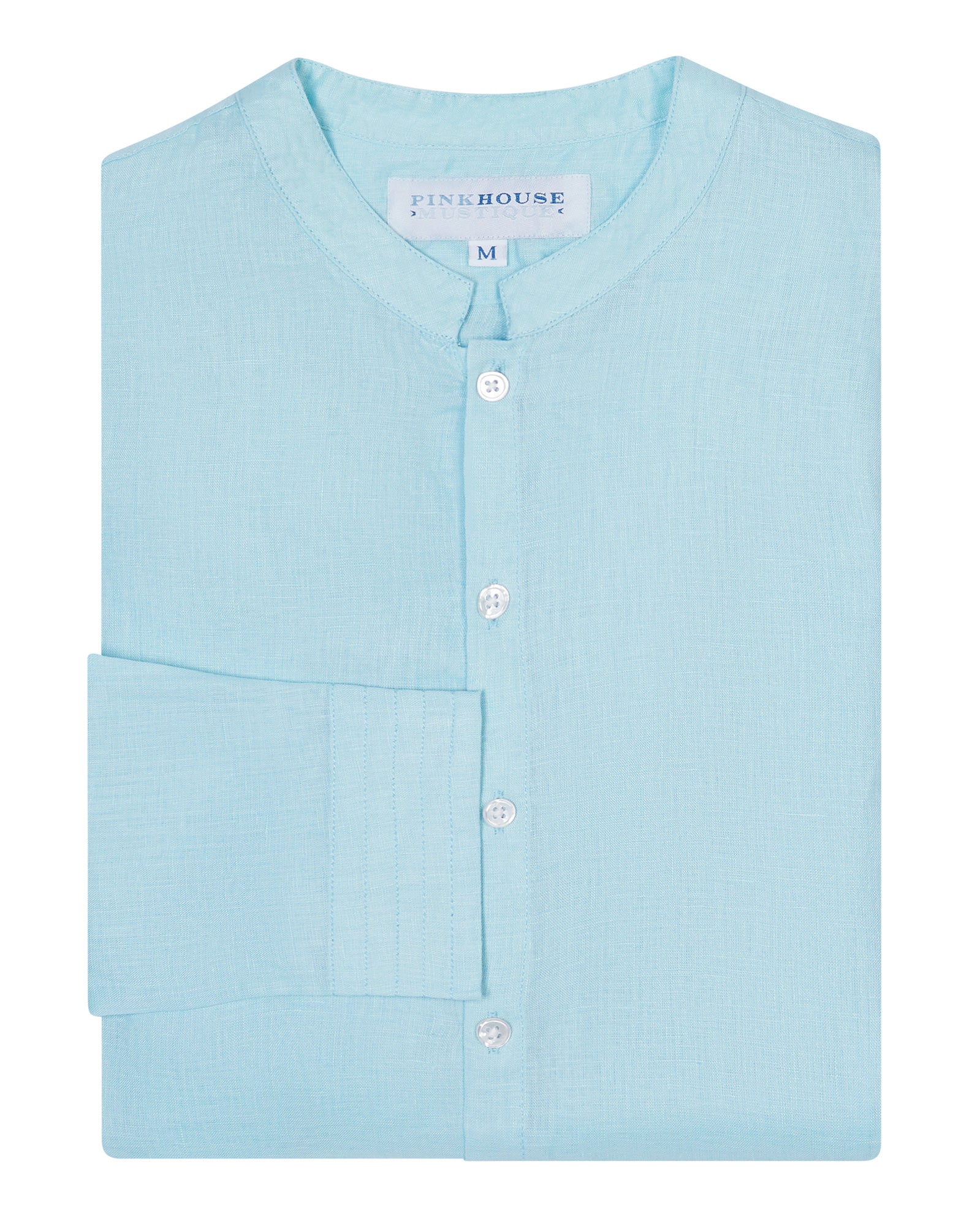Linen Collarless Shirt