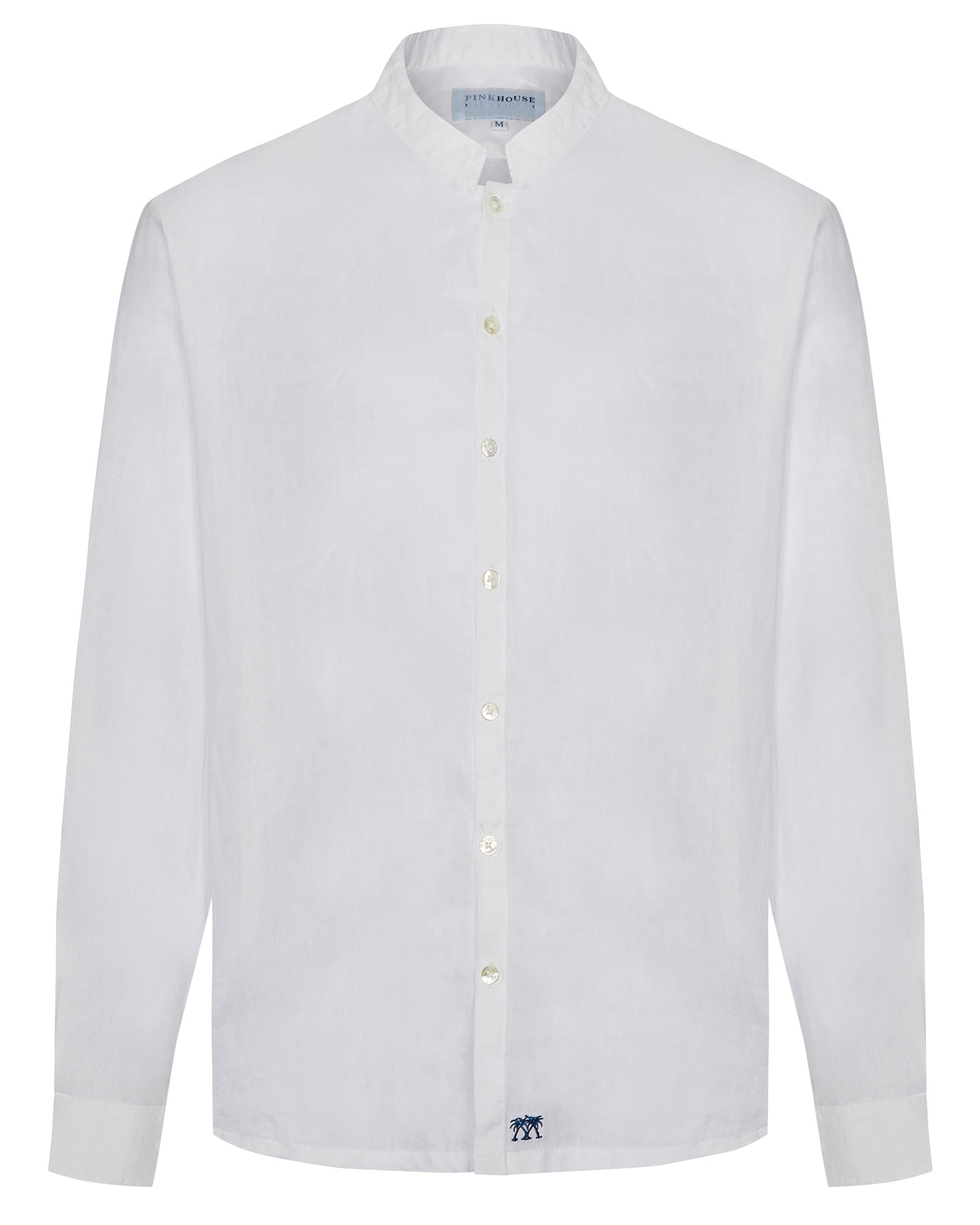 Linen Collarless Shirt