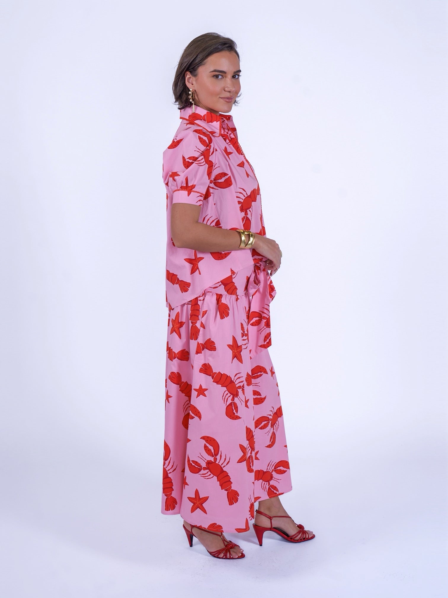 'PADDINGTON' SKIRT IN LOBSTER & STARFISH
