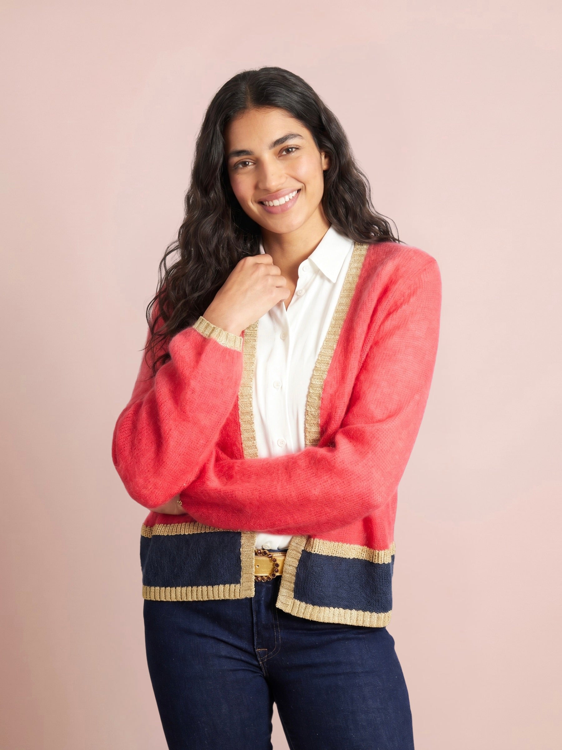 Sophie Cardigan with Lurex Trim