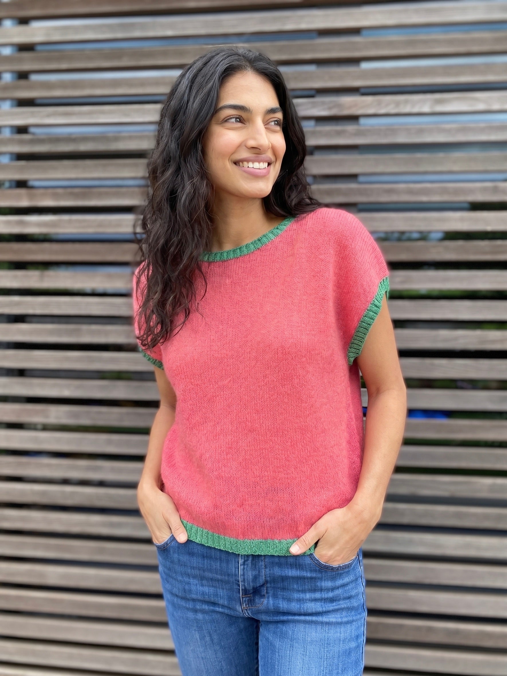 Original Rosie Knitted Tank Top with Lurex Trim