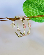 Pink and Silver Hoops