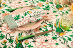 Table cloth | Tropical Paradise design | Pink, green & peach