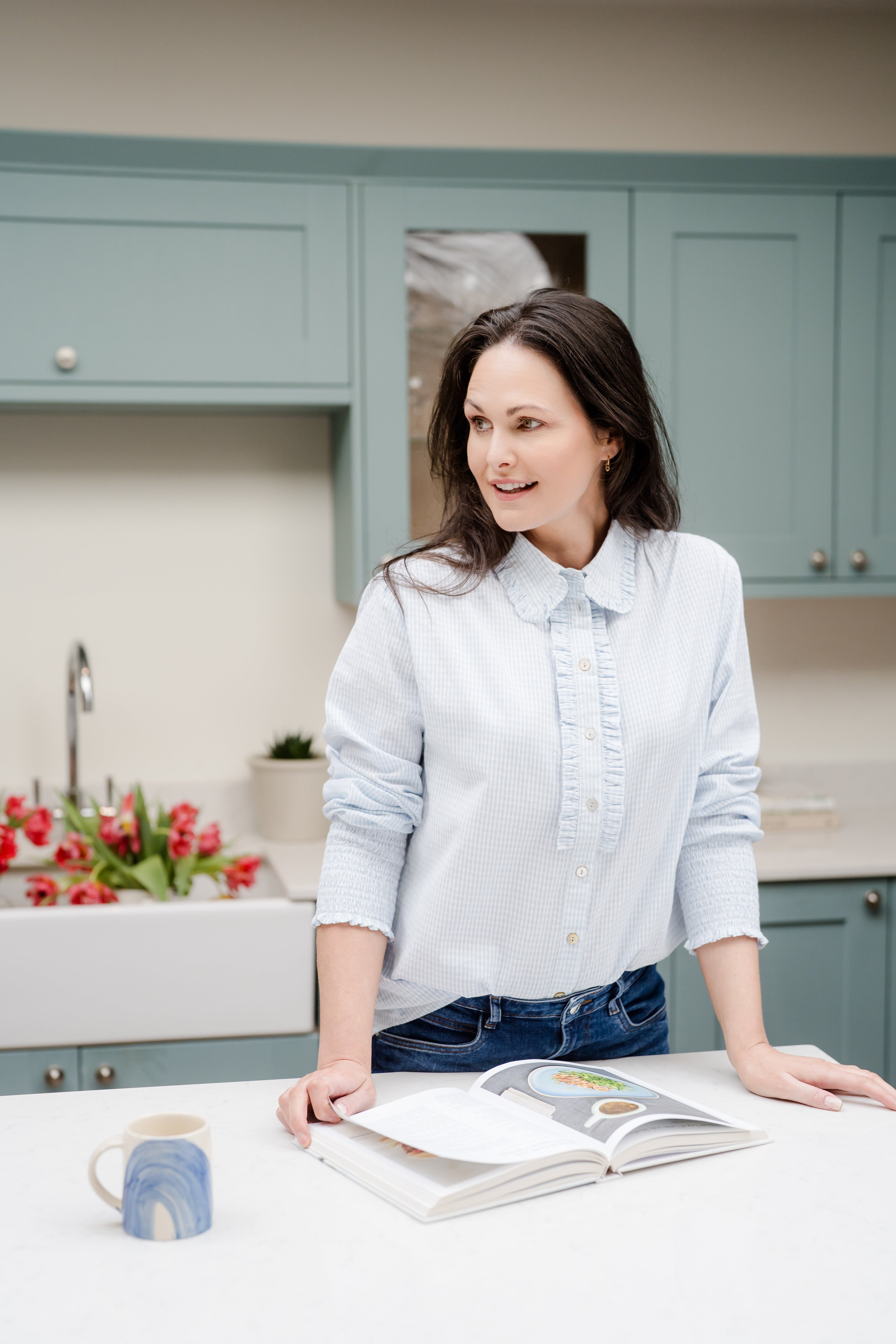 Ella Soft Blue & White Gingham Shirt