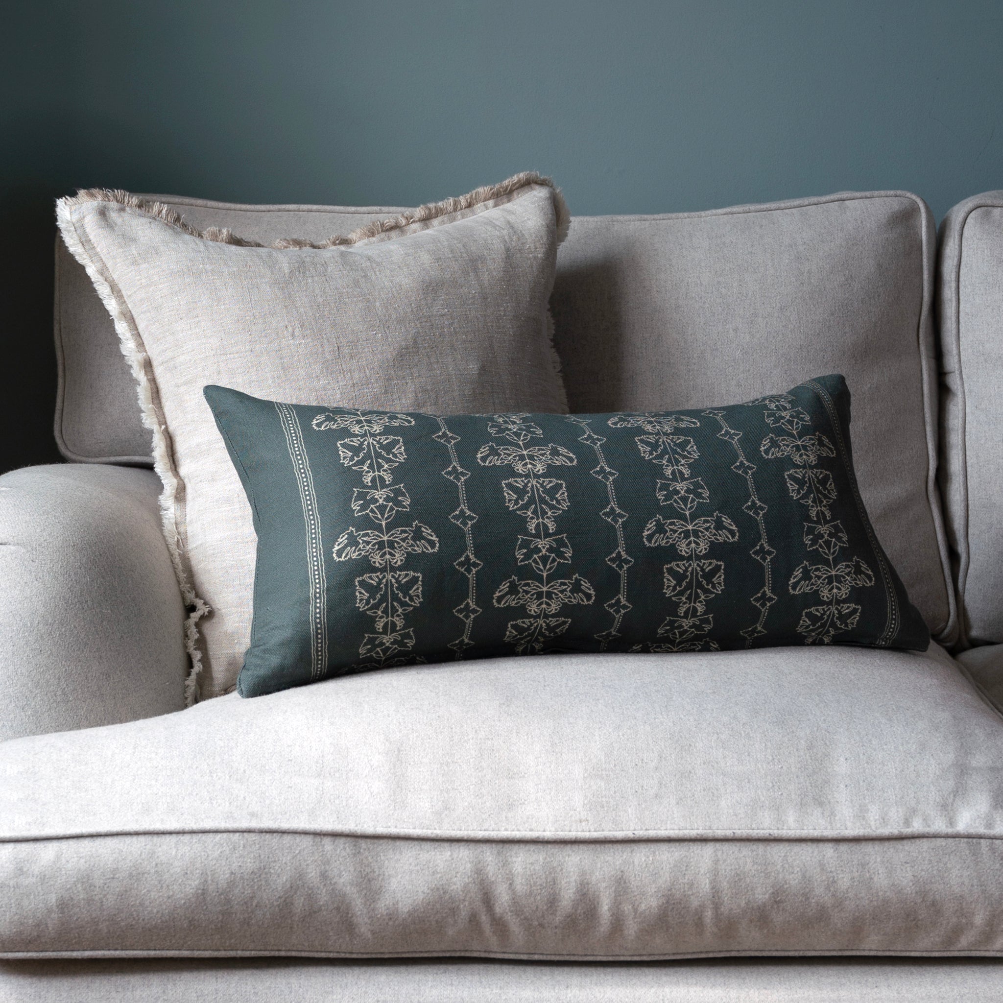 Quill Rectangular Cushion - Slate Green
