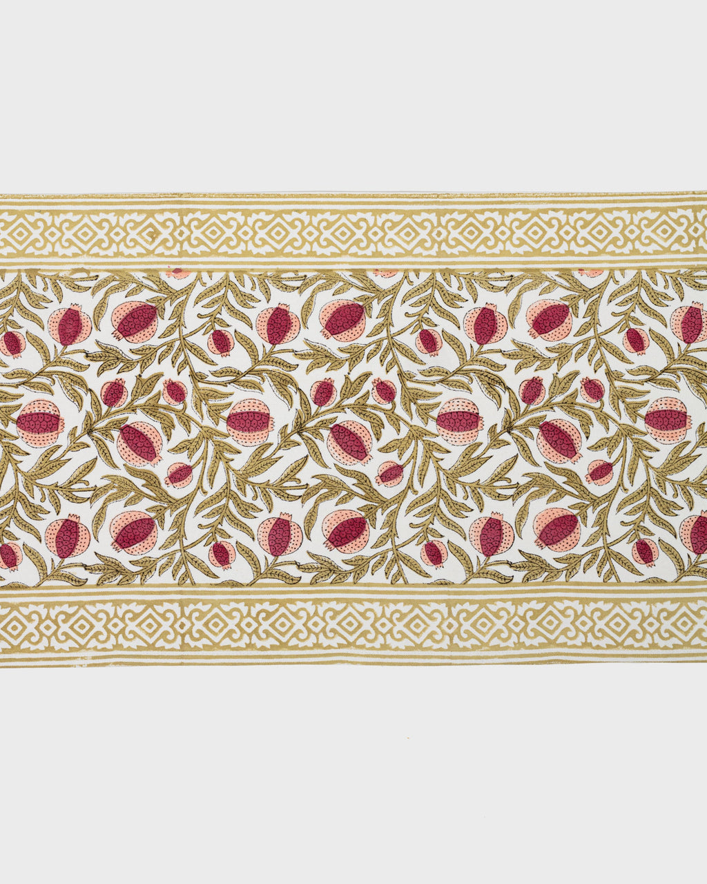 Block Printed Pomegranate Table Runner