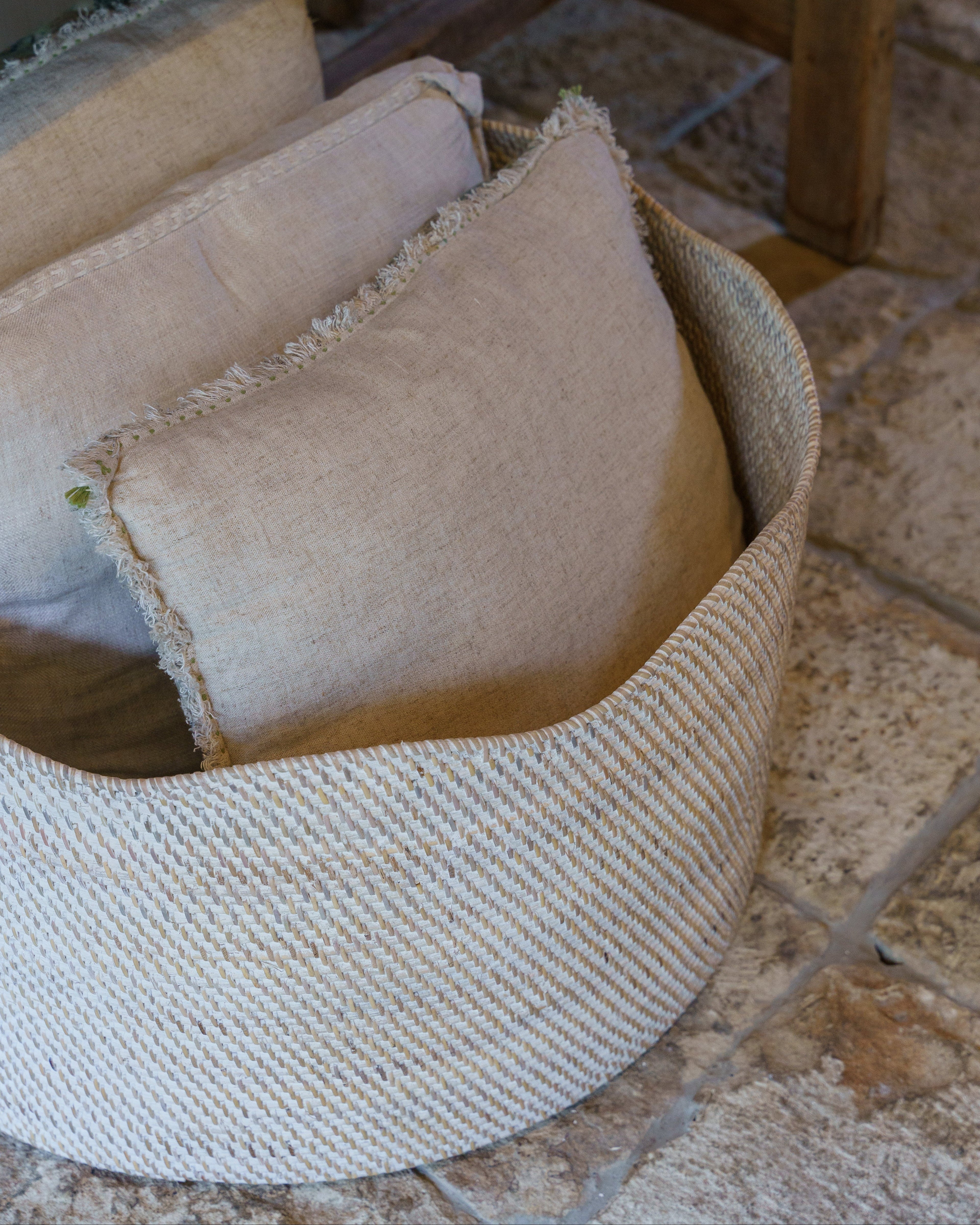 Solva Scallop Rattan Storage Basket