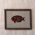 RED FISH Indian glass painting