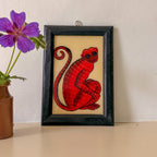 RED MONKEY Indian glass painting