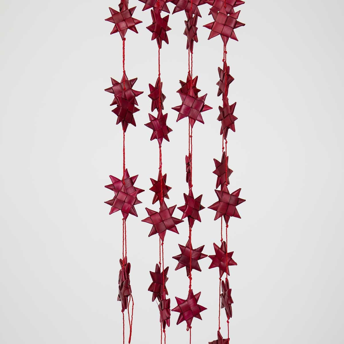 Red Handwoven Natural Star Garland - Fair Trade | 4.5Mtr