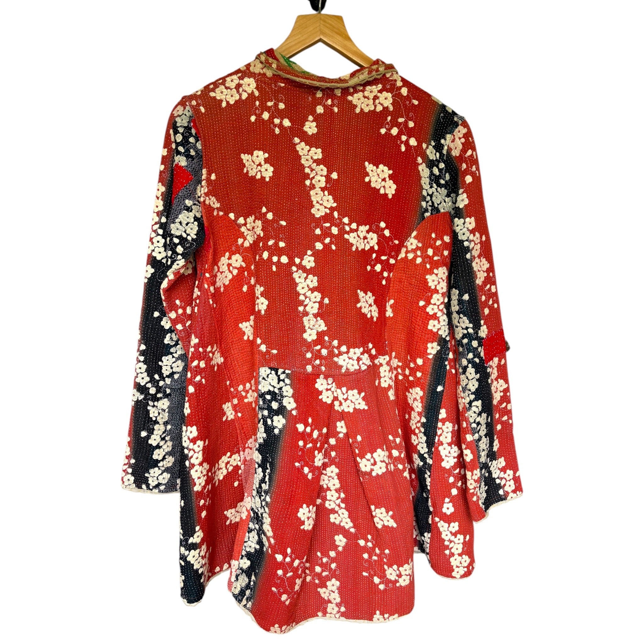 Red Long Kantha Coat