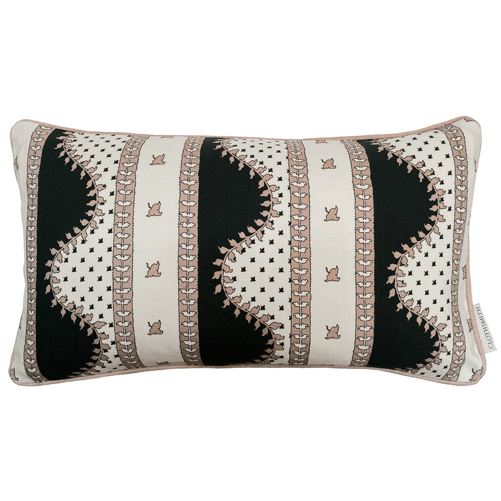 Renee Rectangular Cushion - Blush & Green Black