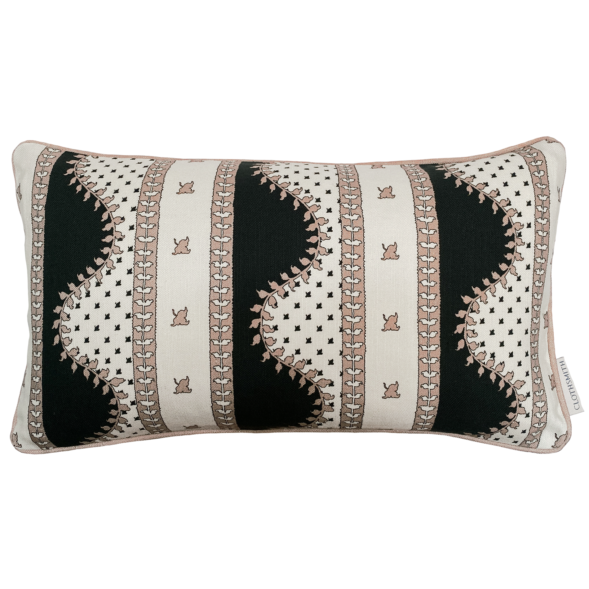 Renee Rectangular Cushion - Blush & Green Black