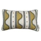 Renee Rectangular Cushion - Ochre & Dark Green
