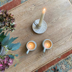 Ridged Stoneware Candle Holder