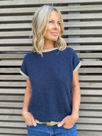 Original Rosie Knitted Tank Top with Lurex Trim