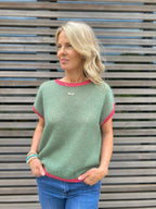 Original Rosie Knitted Tank Top with Lurex Trim