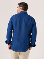 Kamba Royal Blue Linen Shirt - Button Down Collar