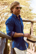Royal Blue Linen Shirt