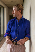 Royal Blue Linen Shirt