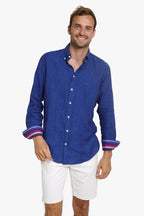 Royal Blue Linen Shirt