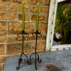 Pair of Rustic French Candle Holders