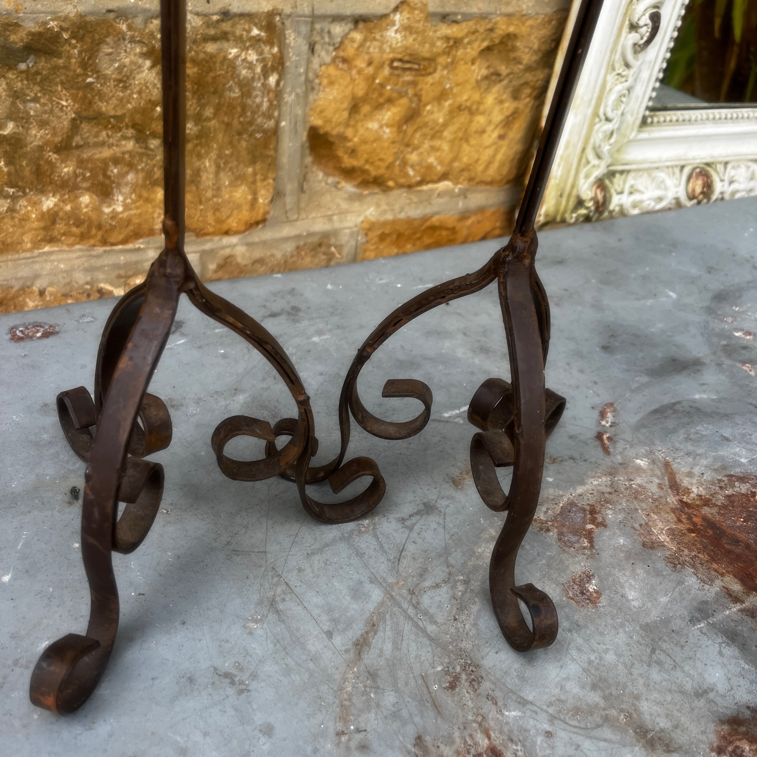 Pair of Rustic French Candle Holders