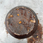 A Rustic, Glazed Redware Pot With Mottled Brown and Amber Colouration