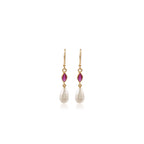 Bridgerton Drop in Gold with Pink Zirconia