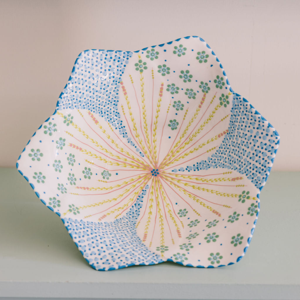 Potterswork Tilly Plate - White and Blue