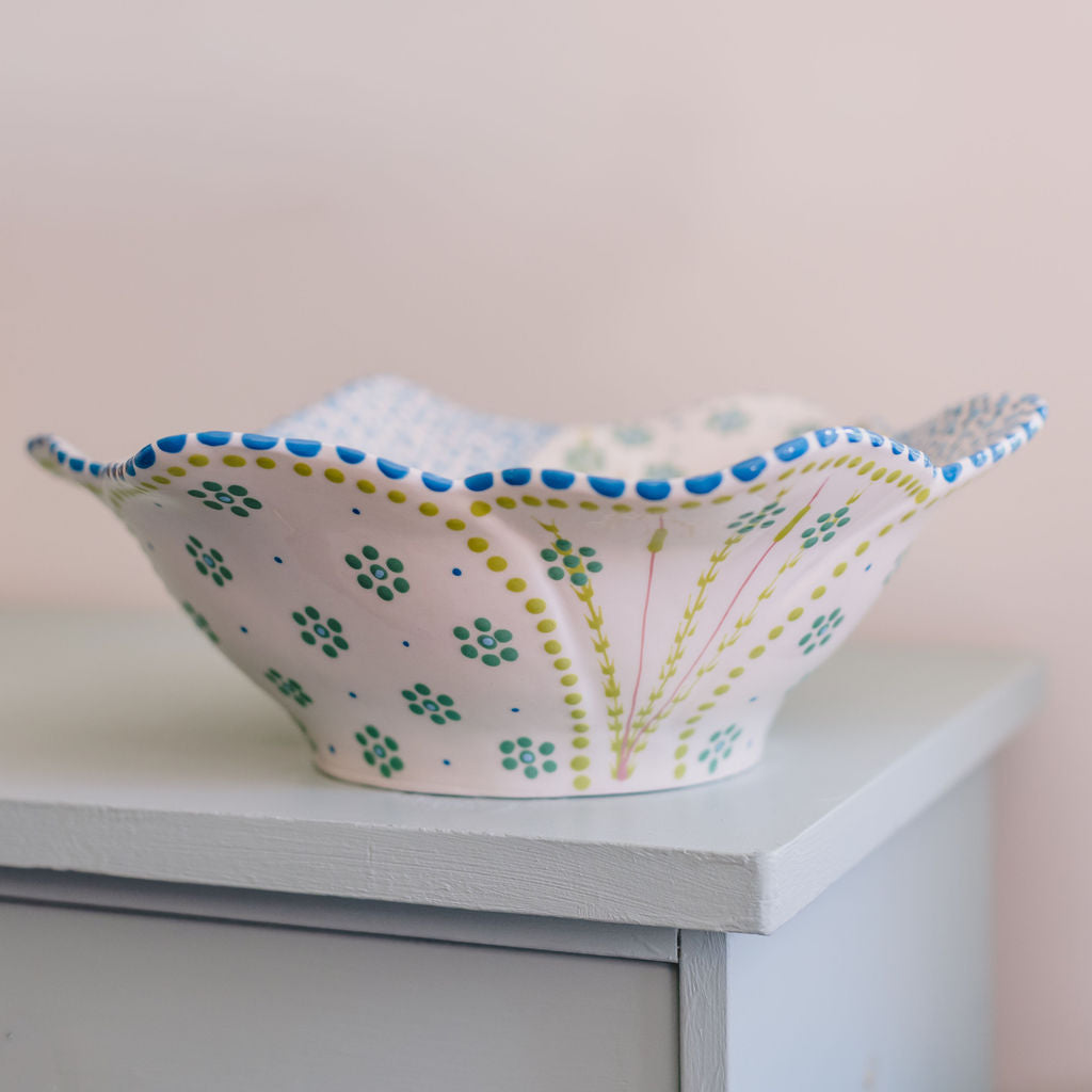 Potterswork Alice Plate - White and Blue