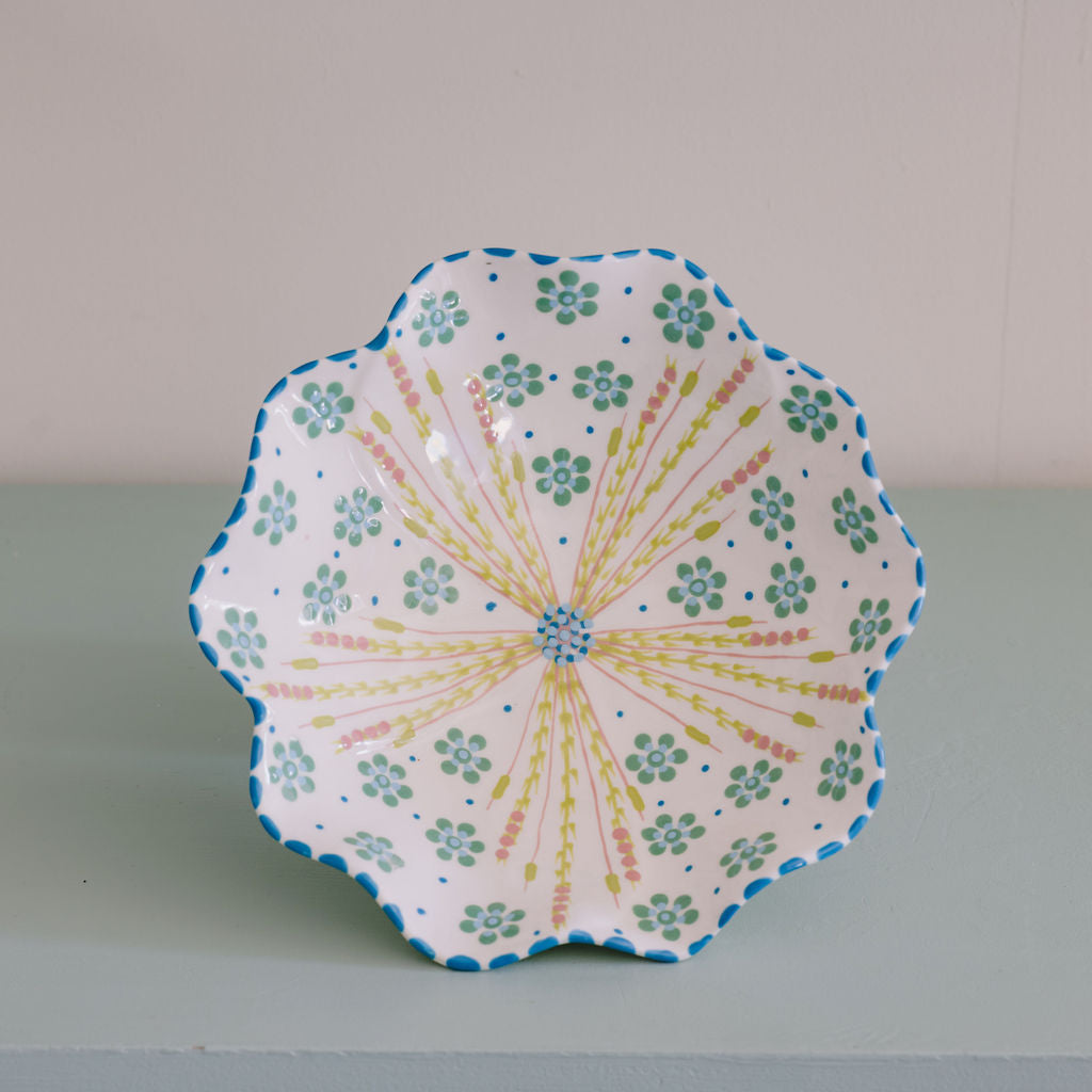 Potterswork Statement Bowl - White and Blue