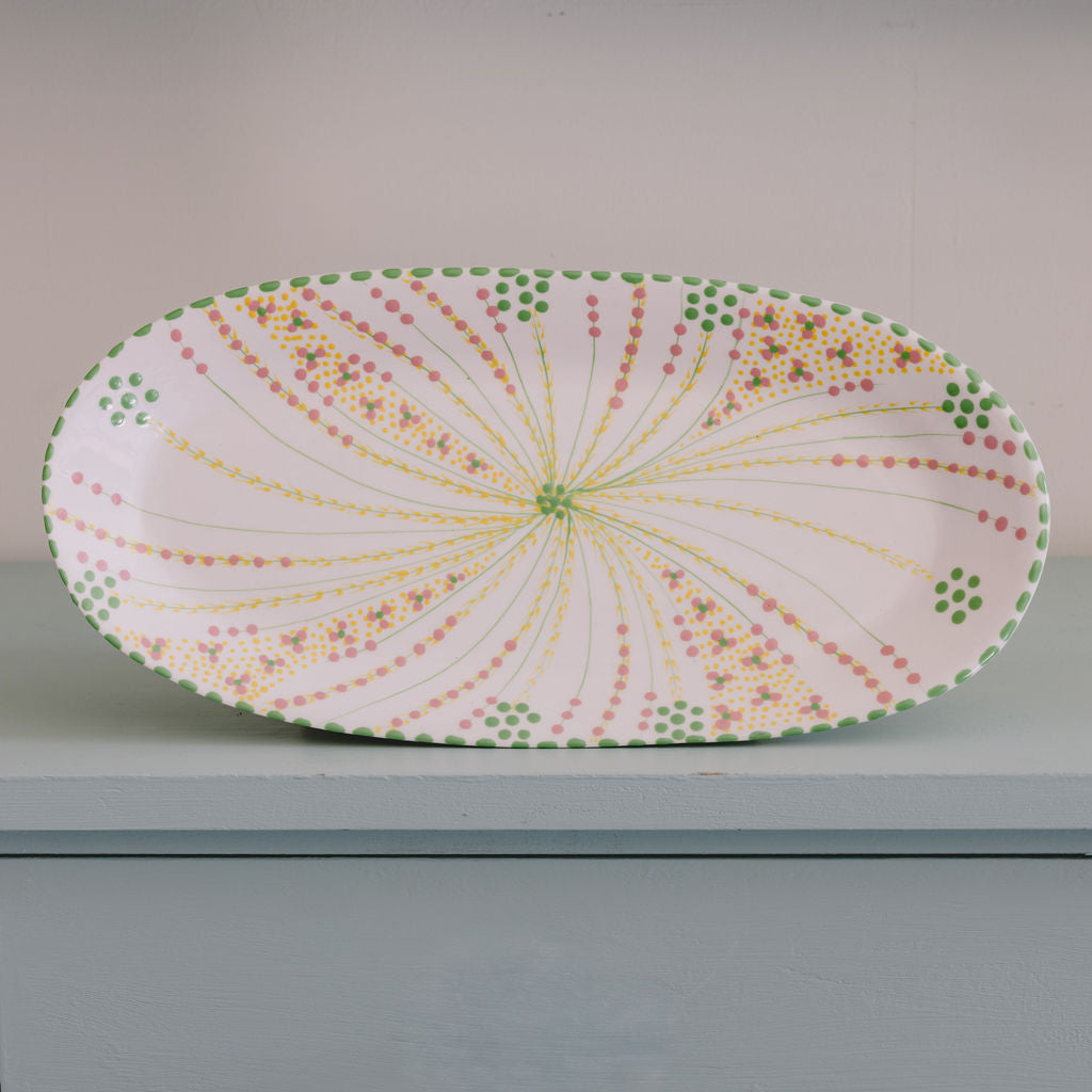 Potterswork Statement Bowl - Sage and Pink