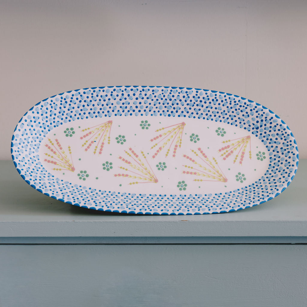 Potterswork Tilly Plate - White and Blue