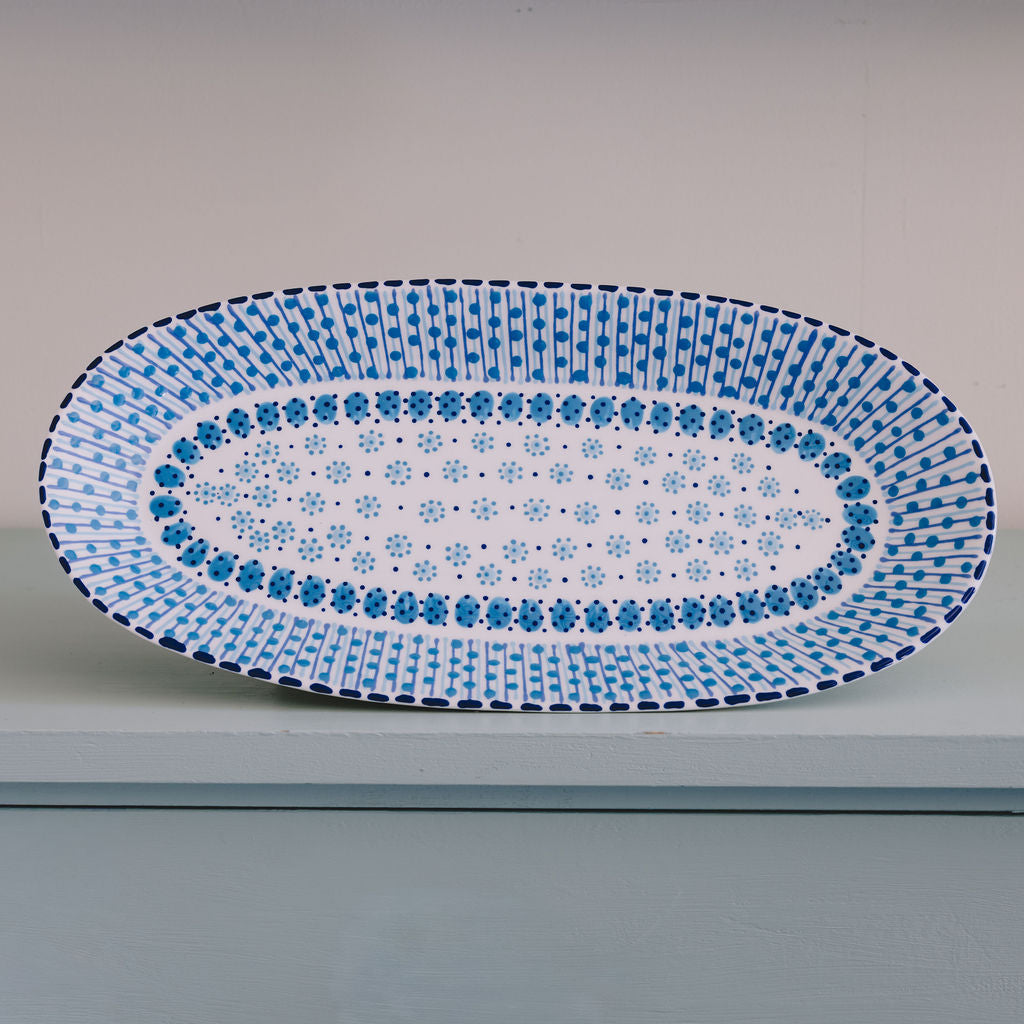Potterswork Alice Plate - Blue Dotty