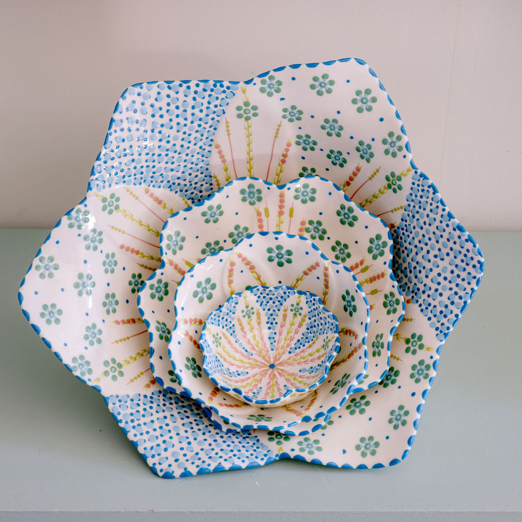Potterswork Alice Plate - White and Blue