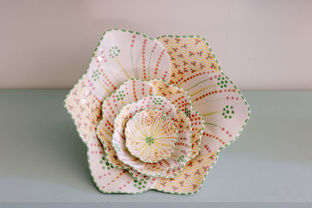 Potterswork Alice Plate - Sage and Pink