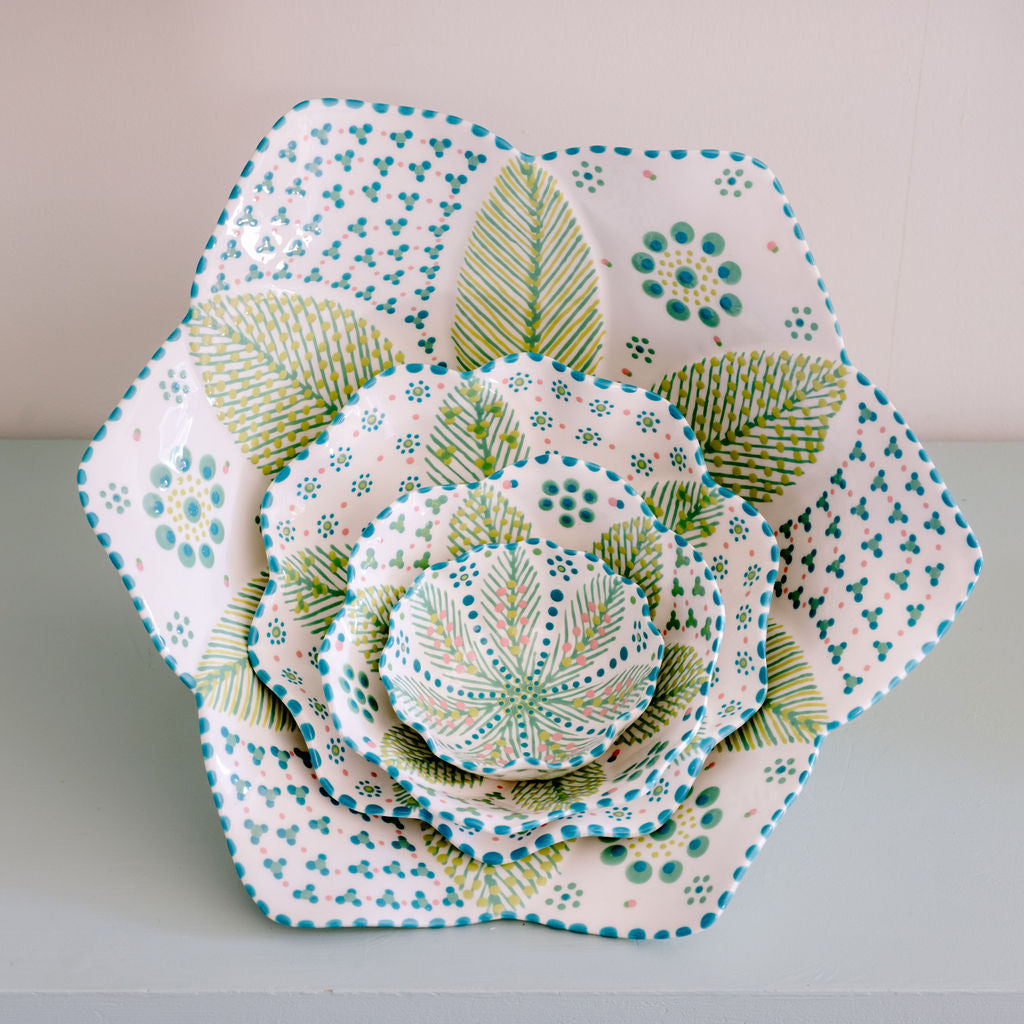 Potterswork Tilly Plate - White and Green