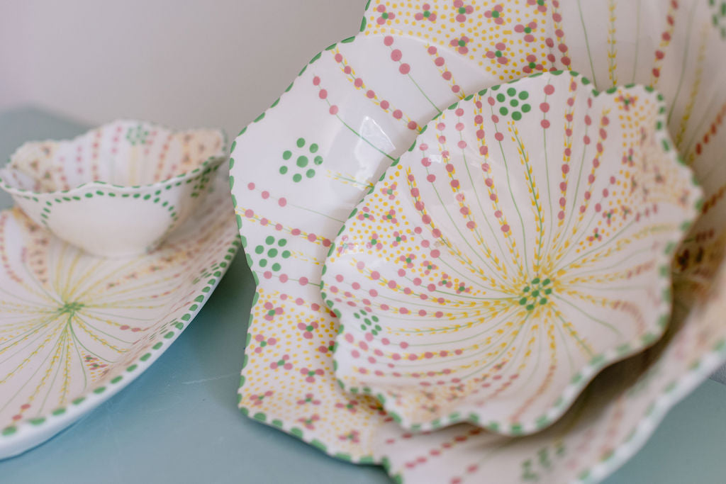 Potterswork Alice Plate - Sage and Pink