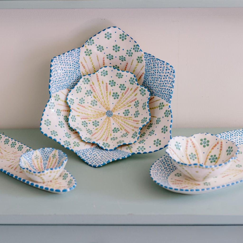 Potterswork Nibble Bowls - White and Blue