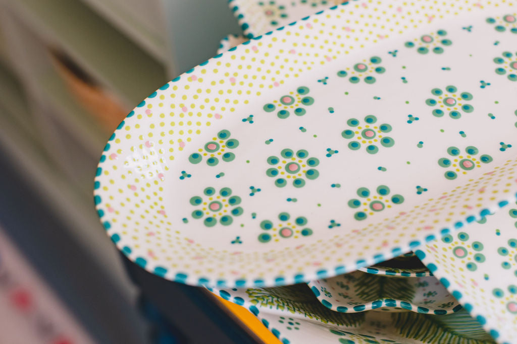 Potterswork Statement Bowl - White and Green